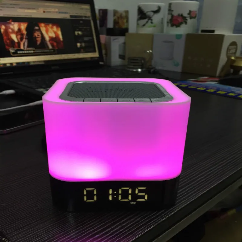 

Wireless Bluetooth Speaker Intelligent Alarm Clock Bedside Led Night Light Touch Induction Desk Lamp