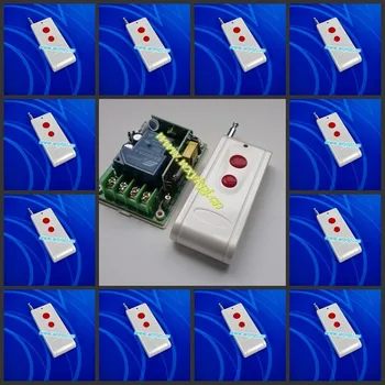 

AC85V 110V 220V 240V 250V 30A 1CH 1000m RF Wireless Remote Control System1Receivers&12Transmitter For Control Garage Doors Gates