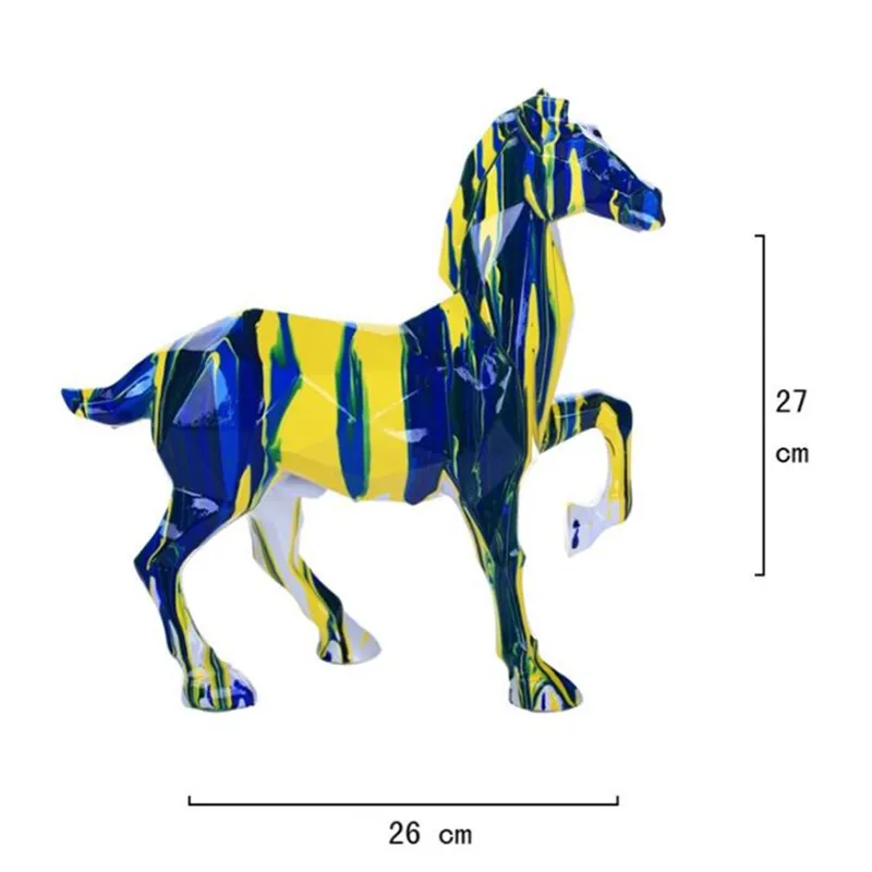 Креативная Смола лошадь слон талисман красочные цвета геометрические фигуры домашний Декор рождественские подарки украшение офиса L3309