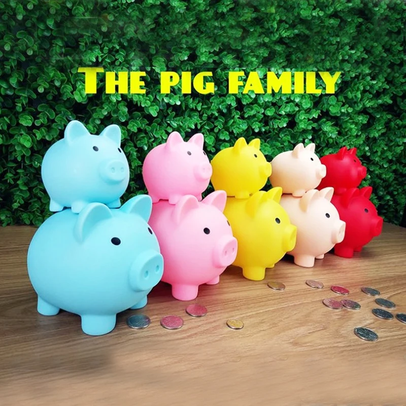 

Lovely 3D Cartoon Pig Cute Vinyl/Plastic Piggy Bank Coin Bank Money Saving Box Children Toy Kids Gifts копилка капилка