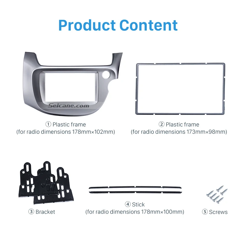 Seicane серебро 2 Дин радио фасции Для 2008 2009 2010 2011 2012 2013 Honda Fit RHD аудио рамка стерео интерфейс панель Адаптер