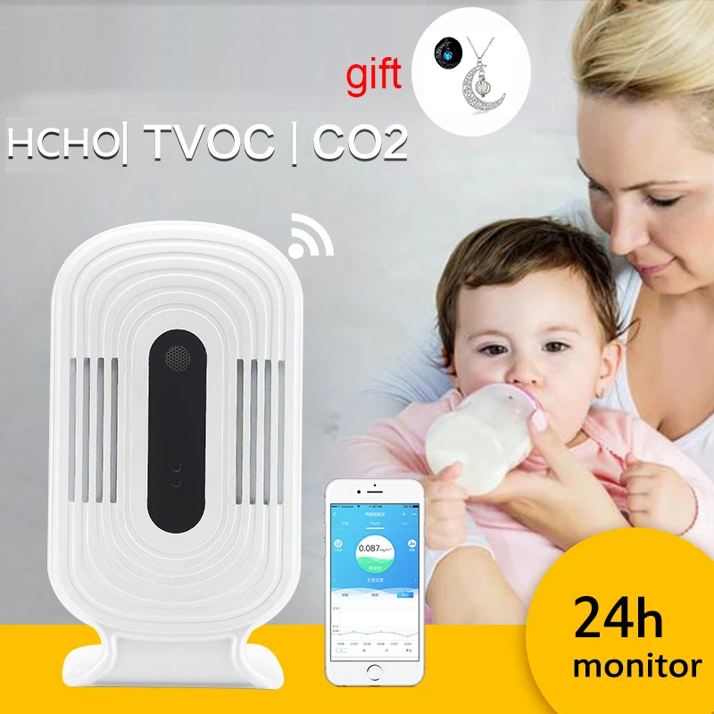 

JQ-200 Wifi Formaldehyde Gas Detector Meter Tester Co2 Sensor HCHO&TVOC&CO2 Air Quality Analyzers Monitor Detection Device