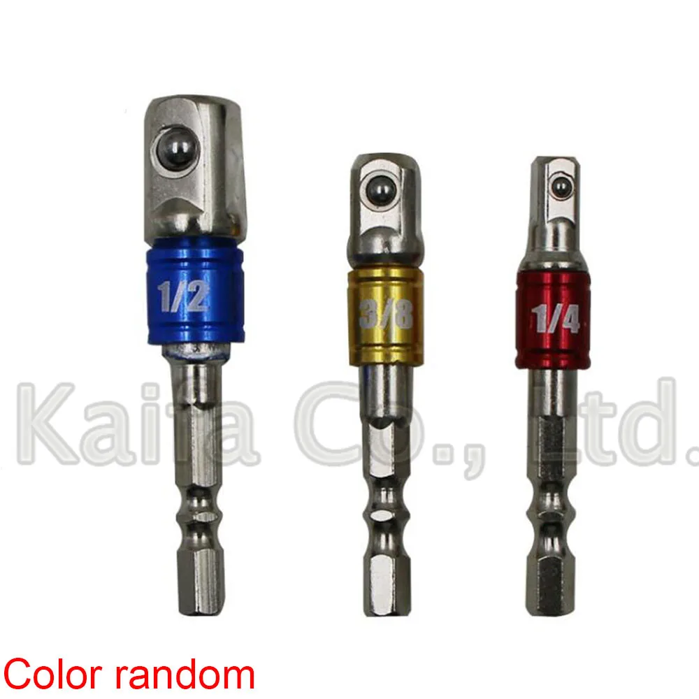 3pcs Hex Drill Power Bit Socket Drive Adapter extension Set 1/4" 3/8" 1