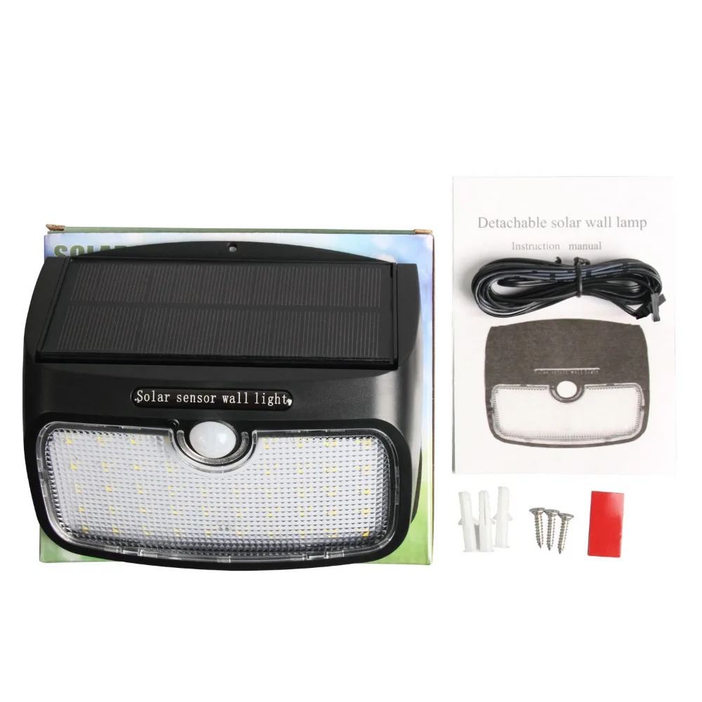 Solar ao ar Sensor de Movimento do Painel Decoração da Lâmpada Solares para Jardim de Segurança T-sunrise Holofotes Livre Solar Separado Wih 48 Levou Luzes 9 T-SUNRISE Holofotes Solar Ao Ar Livre Sensor