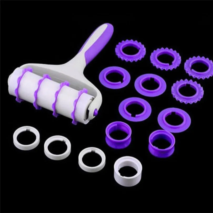 Handheld Moulds Cake decorating tools Fondant Strip Ribbon Cutter Embosser Roller Cake Decorating Tool (4)