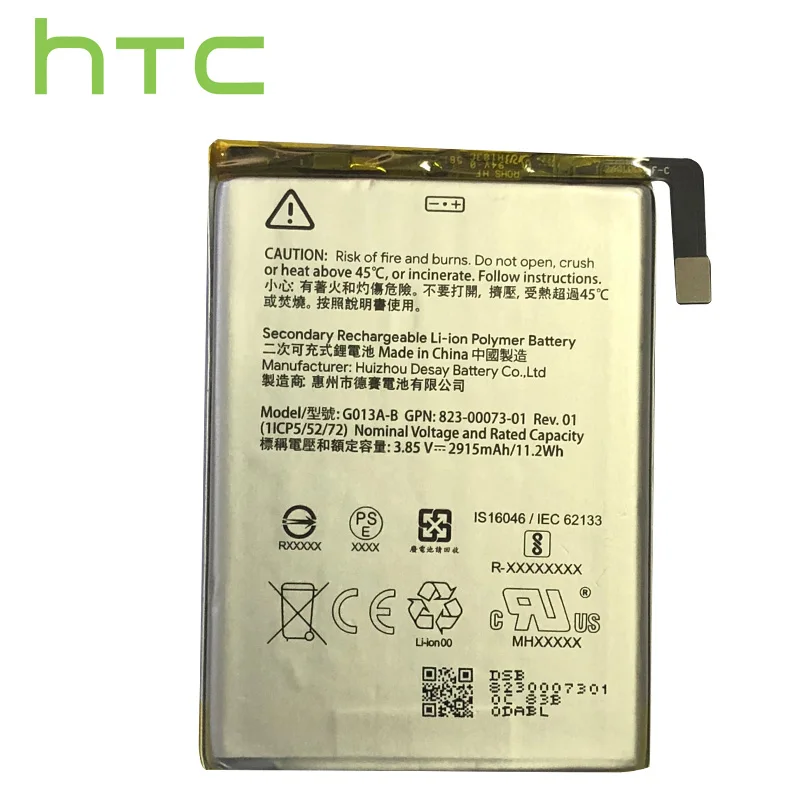 HTC 100% оригинал LehonS 1x абсолютно новые Аккумуляторы для Google Pixel 3 G013A B 2915 мАч сменный