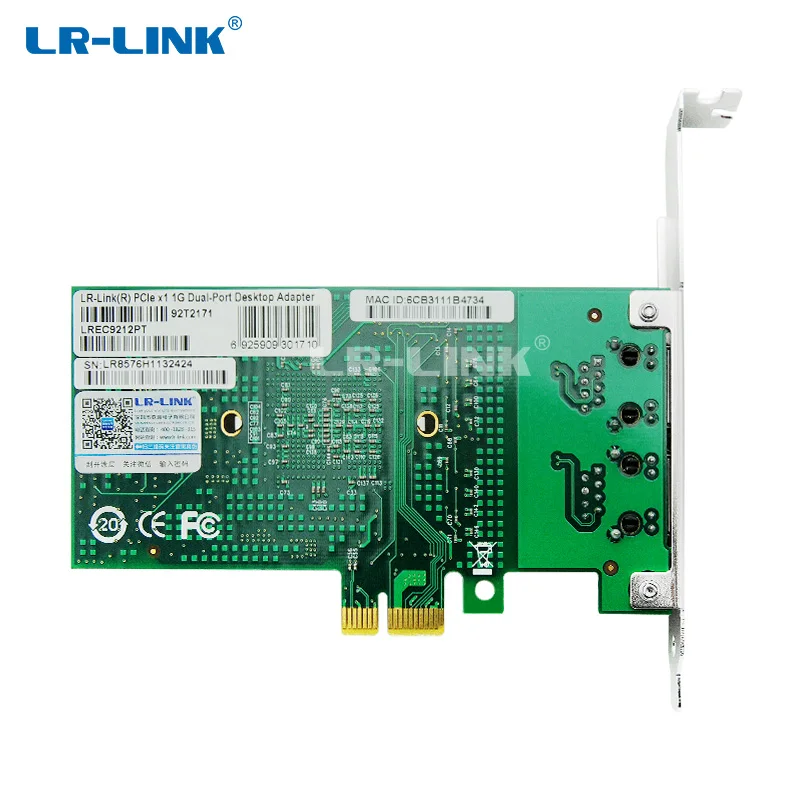 Сетевая карта Gigabit Ethernet адаптер PCI Express x1 с двумя портами RJ45 Lan ПК Intel 82576 совместим