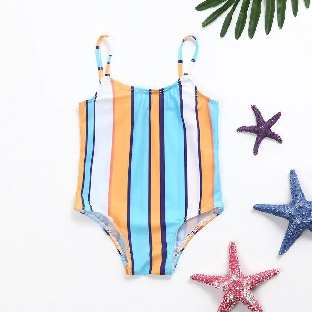 

Toddler Kids Baby Girl Swimwear 2019 Infant Kids Baby Girls Swimwear Striped Straps Swimsuit Bathing Bikini Set playa bebe A1