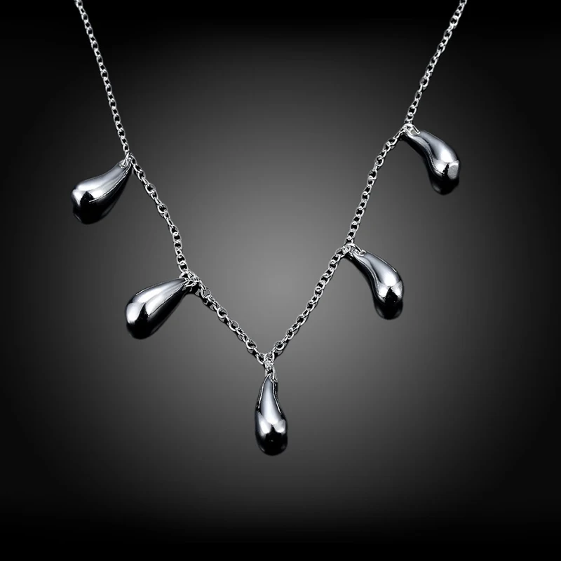 Роскошный бренд, 925 серебряные ювелирные изделия, ожерелье в форме капли воды, женские серебряные ожерелья, цепочки