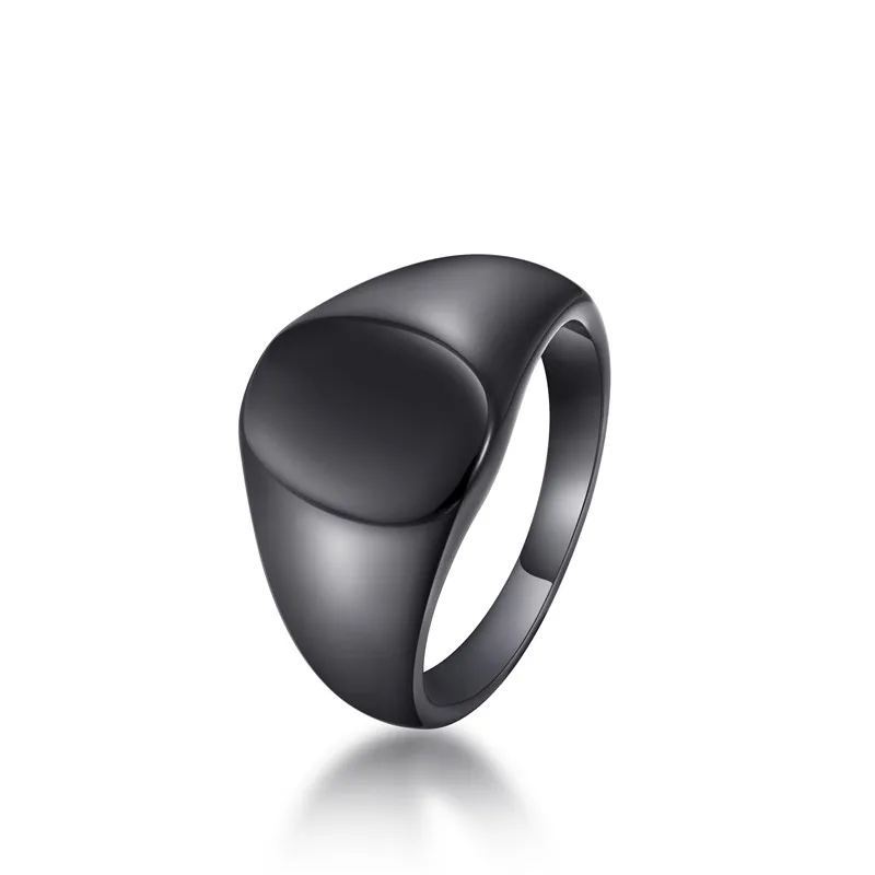 Персонализированная индивидуальная гравировка, имя, слова, кольцо, нержавеющая сталь, женское перстень, кольца для семьи, Женское Обручальное Кольцо - Цвет основного камня: BLACK