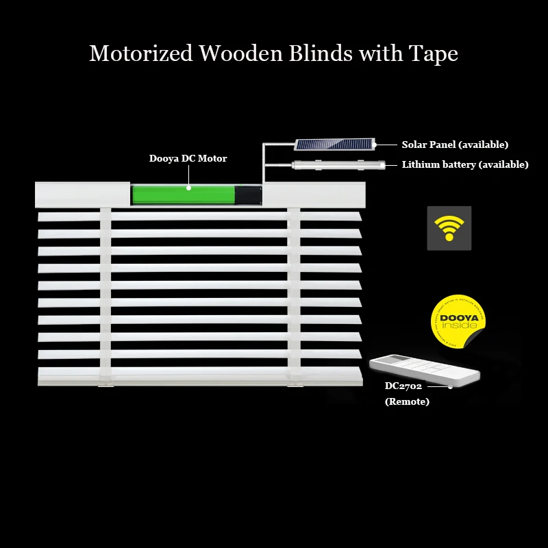 Новинка Сделано для измерения твердой древесины и легко подходит DOOYA моторизованные деревянные жалюзи WTIH ленты стиль