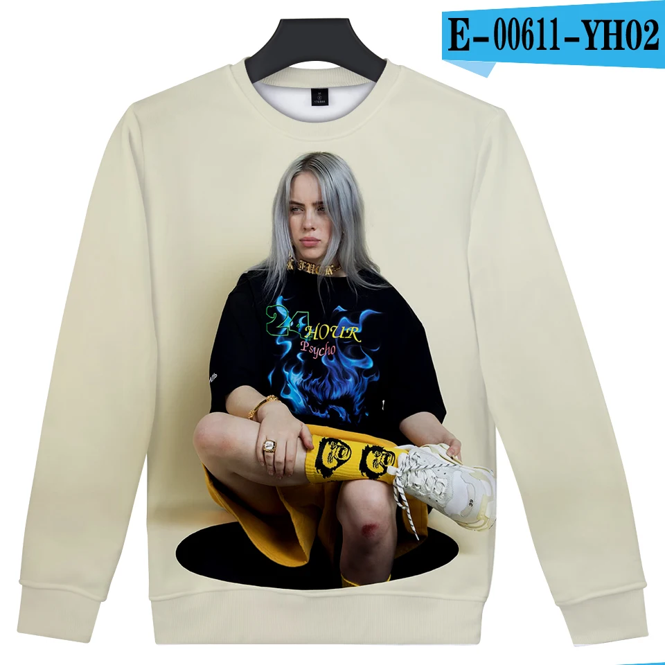 Женские толстовки с капюшоном Frdun Tommee Billie Eilish, большие размеры, толстовки с принтом, модные повседневные Зимние толстовки с капюшоном, одежда для девочек - Цвет: 7