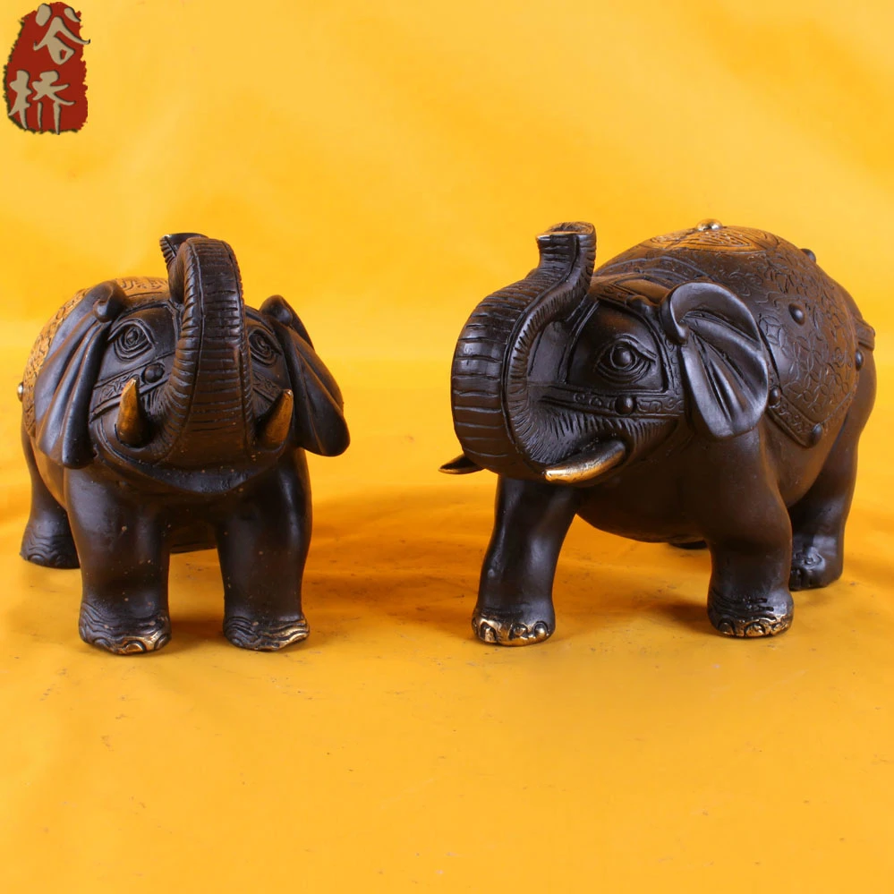 

Bronze sculpture, copper crafts longevity elephant handmade lucky decoration