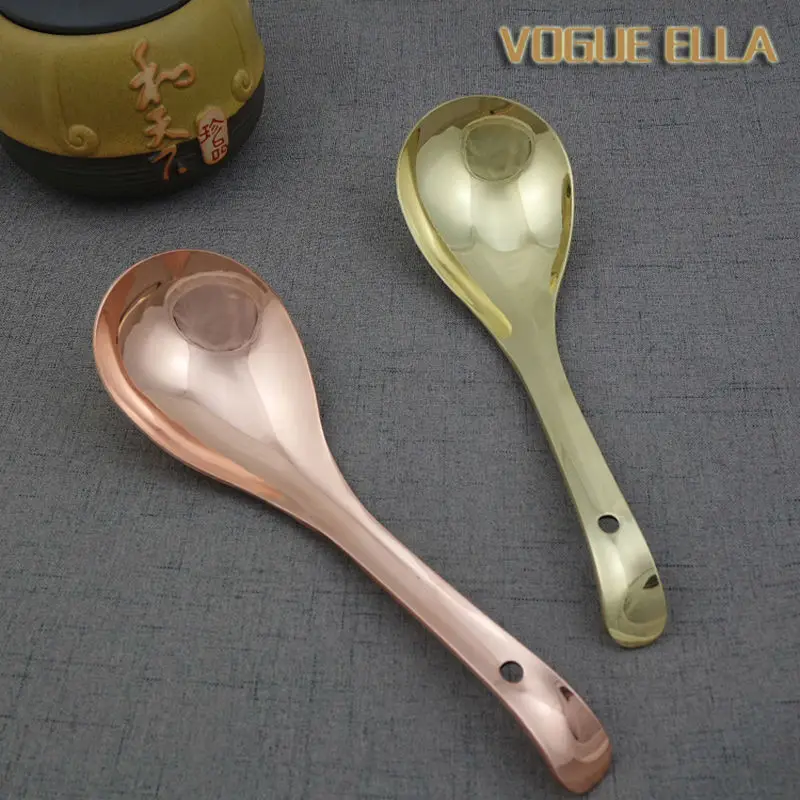 

pure copper spoon big soup ladle rice serving spoon prevent the vitiligo red copper brass spoon Russia for housewife cooker gift