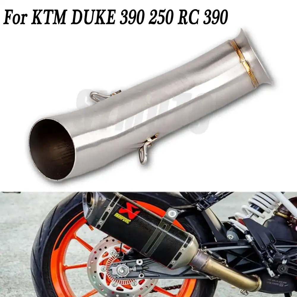 Motorcycle Exhaust Muffler Pipe Slip With 51mm Mid Link Pipe Fit For KTM DUKE 125 250 390 2017 2018 Color : A