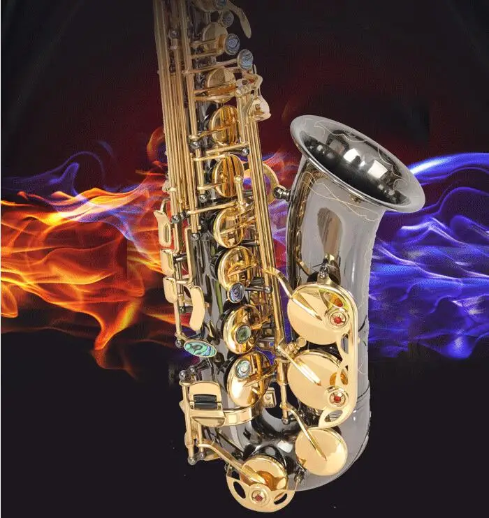 

High Quality SAS-802 Music Alto Saxophone E flat Black Nickel Gold Sax Instrume playing professional mouthpiece
