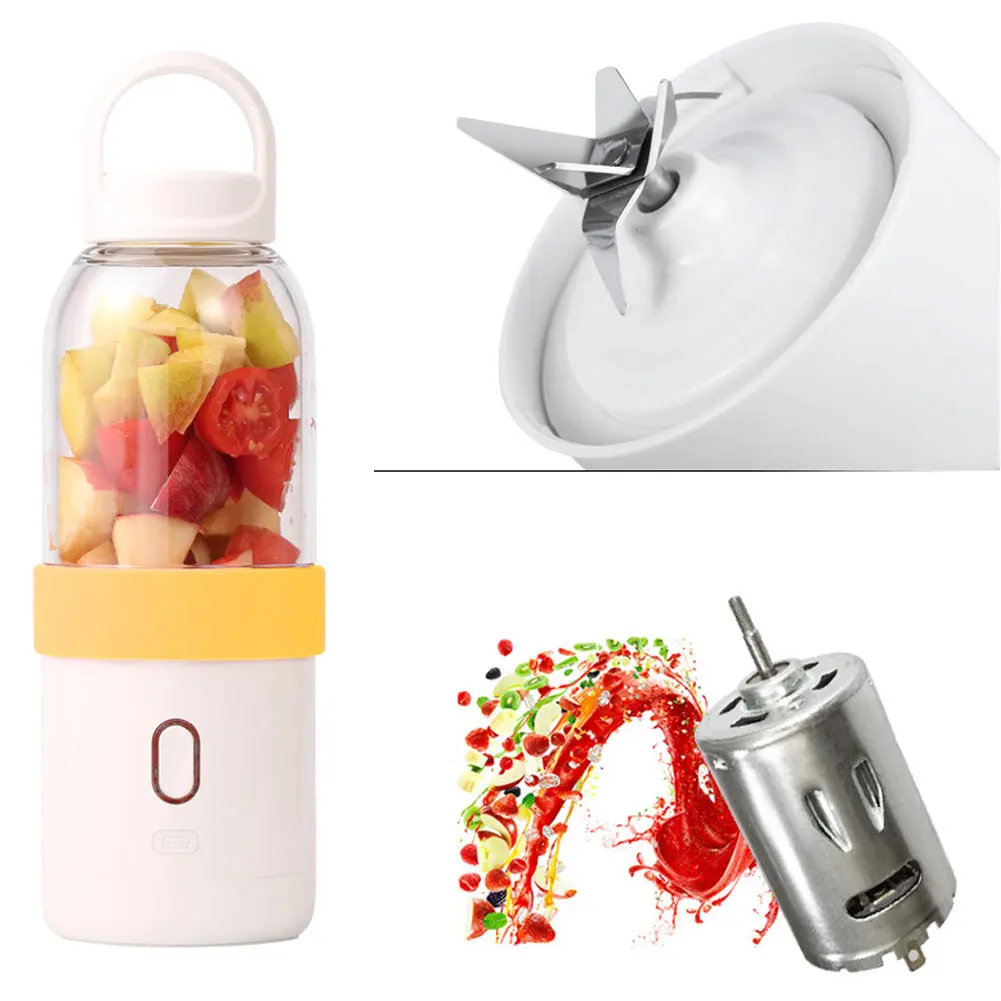 Rechargeable Portable Fruit Juicer Maker Cup Bottle 6 Cutters USB