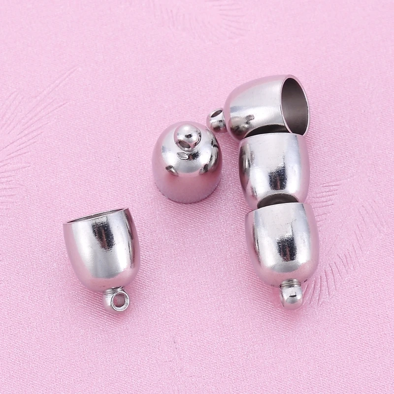 

FUNIQUE 5PCs/lot Silver Color Stainless Steel End Clasps For DIY Leather Bracelet Necklace Women Jewelry Bucket Shape Hook&Clasp