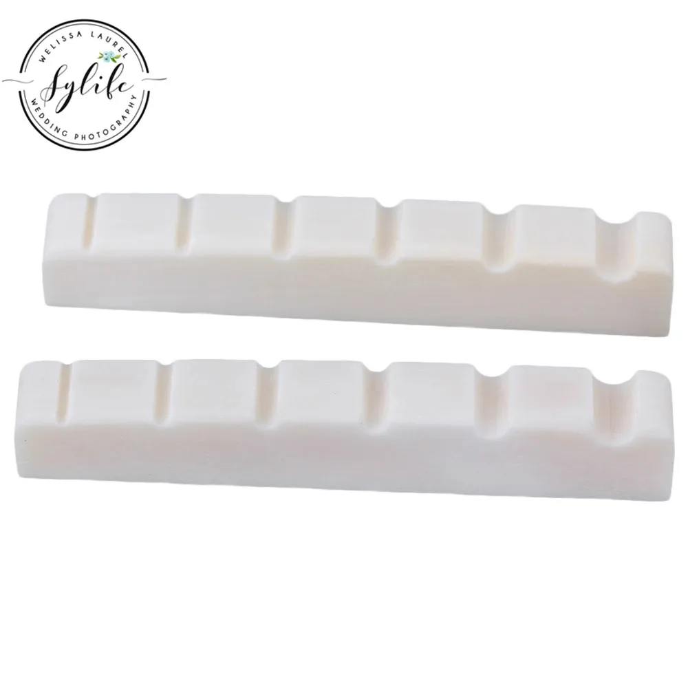 

2x52mm Cattle Bone White 6 String Bass Guitar Nuts for Guitar Maker