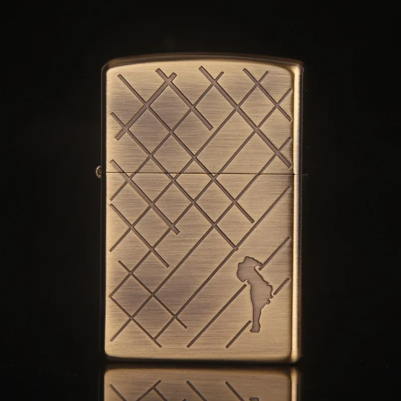 

bronze Girl Chief Gas Cigarette Lighter Cigarettes Kerosene Flint Petrol Vintage Gasoline Lighter Oil Petrol Refillable