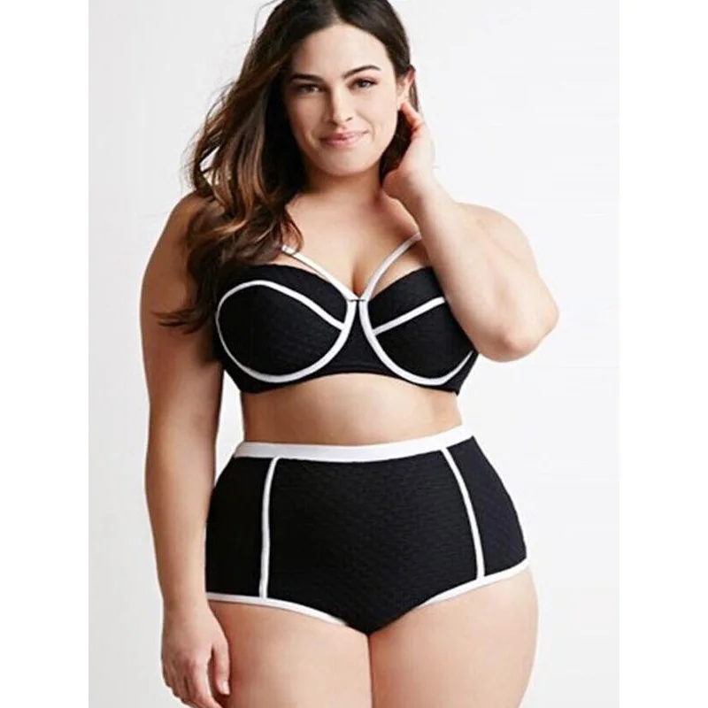 Black Swimwear Plus Size Bikini Set Sexy High Cut Swimsuit Push Up Beachwear Large Size High Waist Female Swimming Suit Biquini plus-size-black-swimsuit : image Black Swimwear Plus Size Bikini Set Sexy High Cut Swimsuit Push Up Beachwear Large Size High Waist Female Swimming Suit Biquini plus-size-black-swimsuit