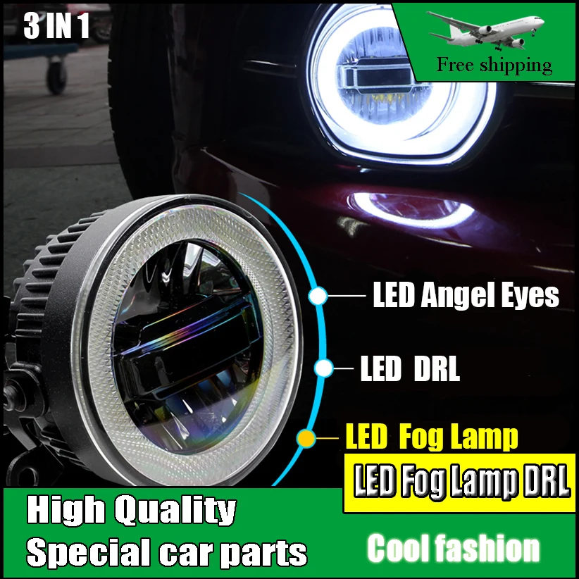 

Car-styling LED Daytime Running Light Fog Light For Ford Mondeo MK4 2013-2016 LED Fog Light Lamp Angel Eyes DRL 3-IN-1 Functions