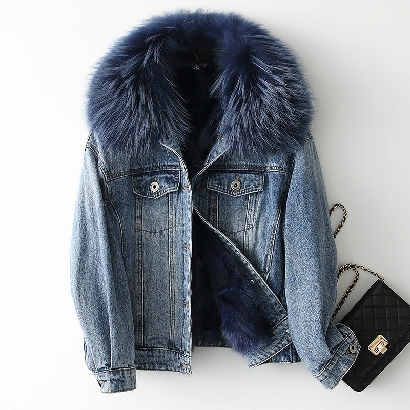 fur lined denim jacket