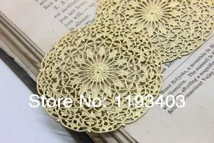 

10PCS RAW brass Filigree Jewelry Connectors Setting 57mm Cab Base Connector Finding (FILIG-RB-9)