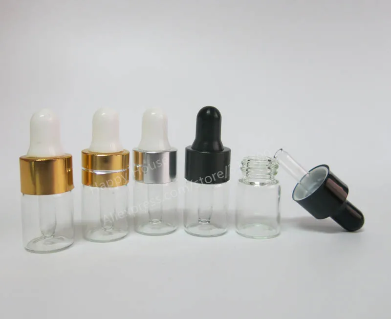 10x 2ml Small Mini Empty Sample Vial Clear Glass Bottle Jar Butyl Rubber Stopper 