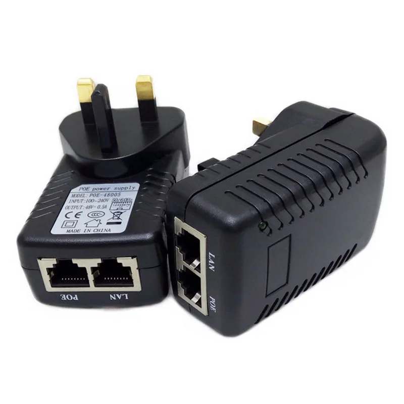 Poe 48В 0 5a инжектор ЕС США Великобритании настенный адаптер Ethernet для ip камеры