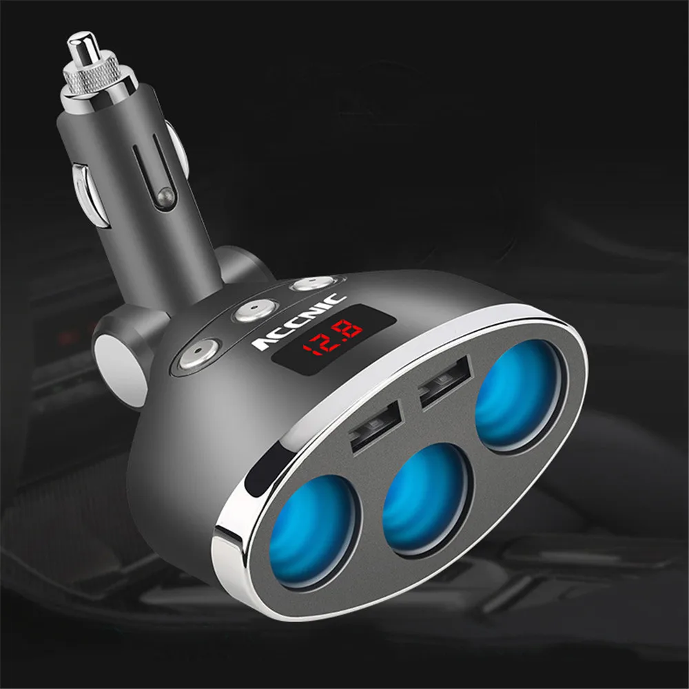 

3 in1 Cigarette Lighter Charger 120W High Power Double USB Port for iphone X XS XR 8 7 plus Mobile Phone Tablet Car fast Charger