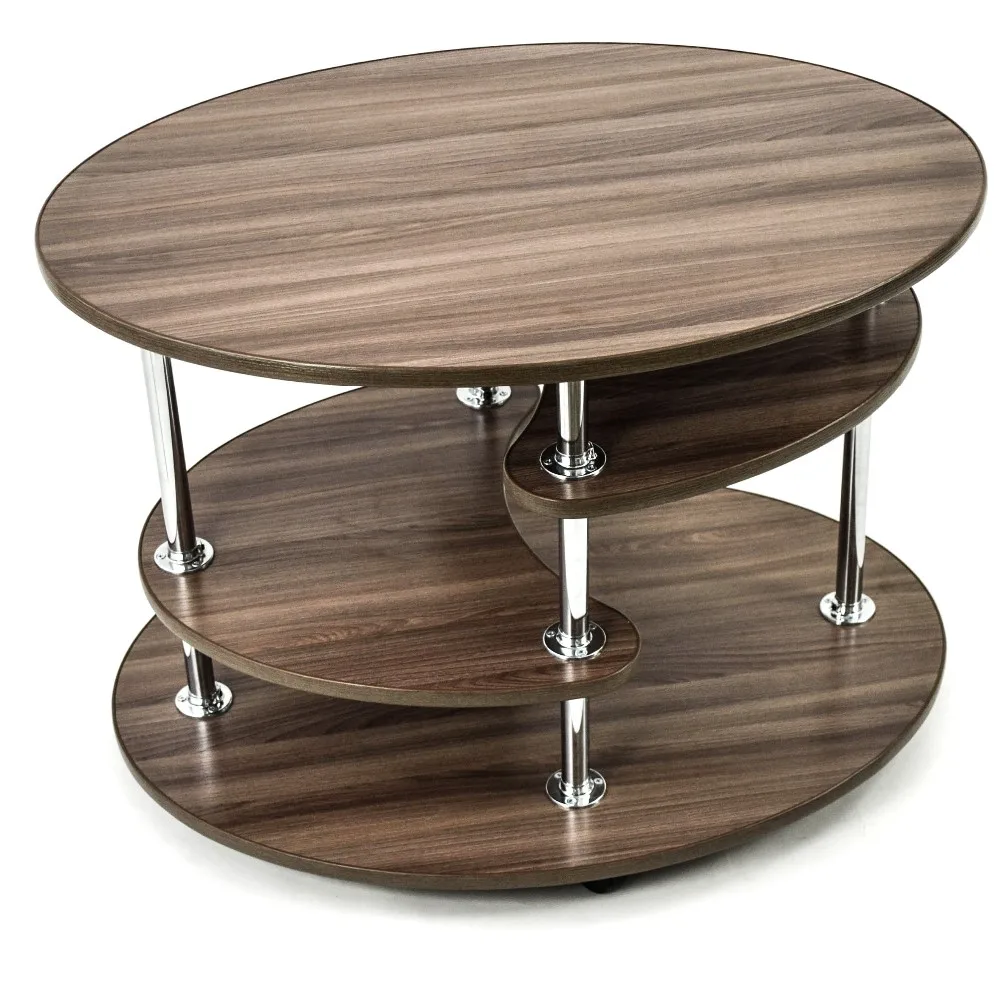 Журнальный столик "Лебедь-2" овальный кофейный стол на колесах для гостиной мебель для дома
