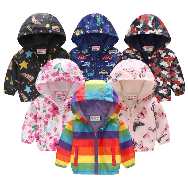 low cost  Hot Salechildren Summer Thin Printed Jacket Spring Long Sleeved Cartoon Thin Hooded 2-6Y Boy Girl C