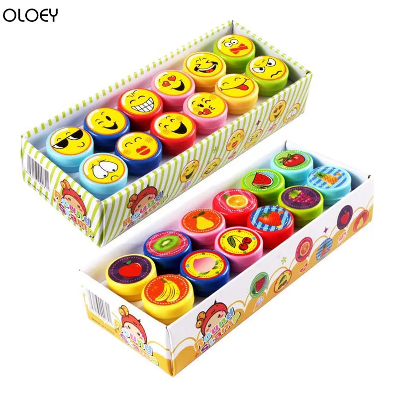

OLOEY 12PCS Self-ink Stamps Kids Party Favors Event Supplies Birthday Gift Toys Boy Girl Goody Bag Pinata Fillers Christmas Gift