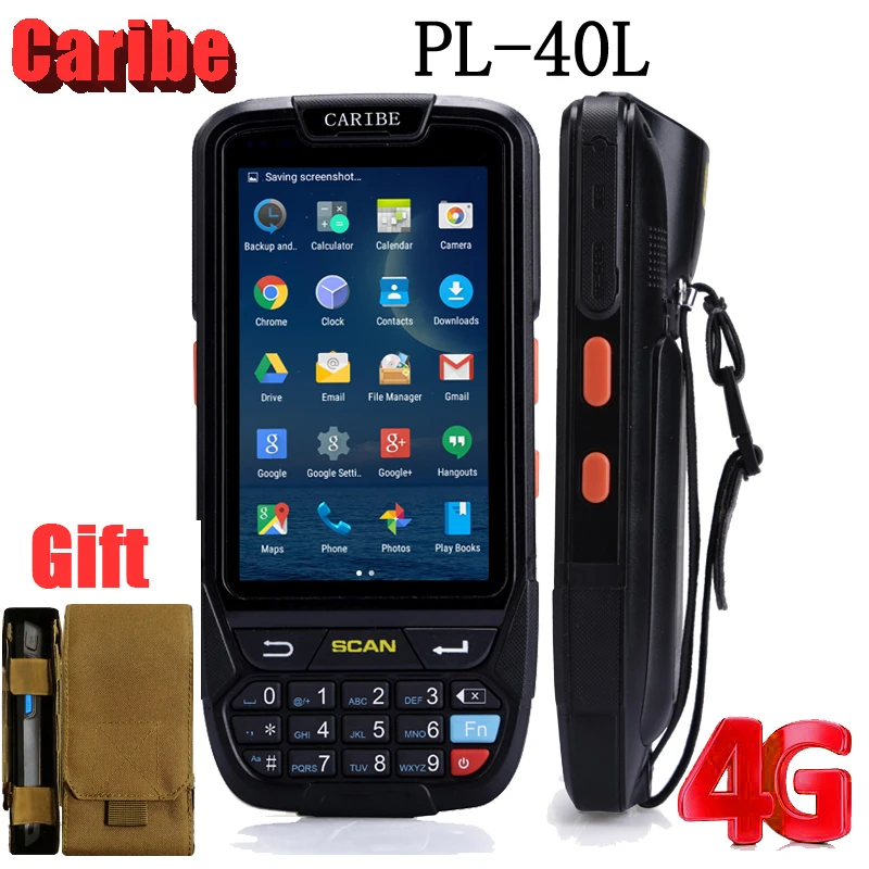 CARIBE فريد تصميم ماسح الباركود يده محطة PDA عالية قدرة 4000 mAh الروبوت