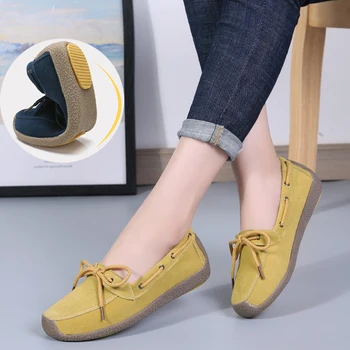 

Peas shoes female 2019 spring new casual non-slip tendon soft bottom flat strap single shoes