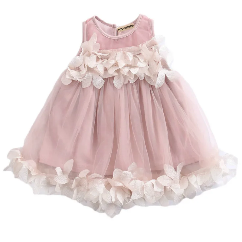 

Toddler Kids Baby Girls Flower Pricness Pageant Wedding Tulle Formal Party Tutu Dresses Sundress Sleeveless Mini Lace Dress 0-7Y