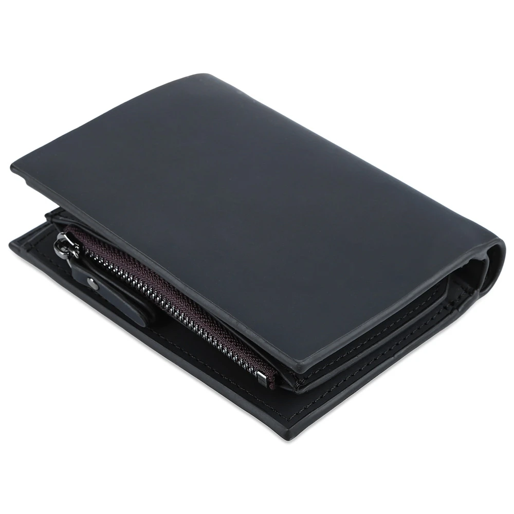 Fashion Solid Color Hasp Zipper Men Card Holder Vertical Short Clutch Wallet Gloss PU Leather Men Bifold Purses Coin Pocket Bags