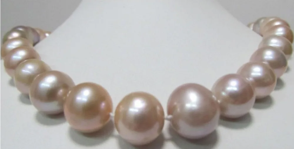 

Hot selling free shipping******** 9-10MM SOUTH SEA NATURAL PINK PURPLE PEARL NECKLACE 18