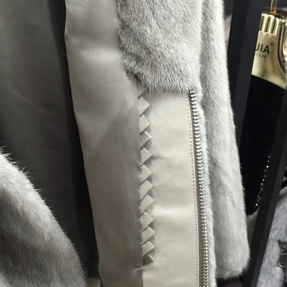 SQXR меховое Женское зимнее натуральное Норковое Пальто модное роскошное Норковое меховое пальто для женщин с заклепками