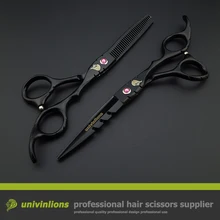 6 “Hot japonés pelo Tijeras Peluquero tijeras peluquería afeitar peluquería tijeras profesionales de corte de pelo tijeras