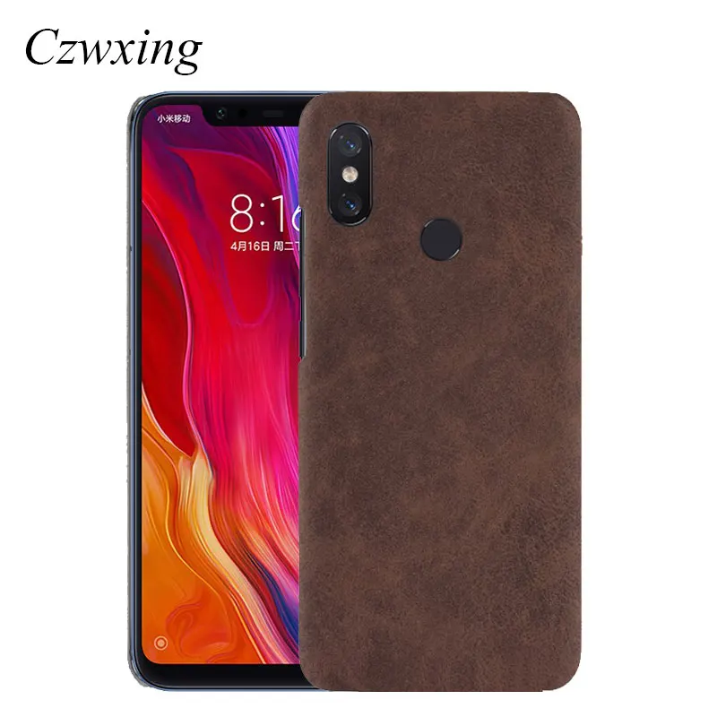 For Xiaomi Mi 8 Case Luxury Retro PU Leather SE Hard Phone Explore Version Mi8 Mi8SE Back Cover |