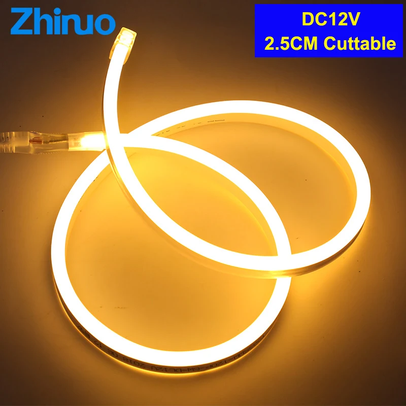 Неоновый Светодиодные ленты свет DC12V SMD2835 120 светодиодный S/M полосы света с подключить провод красный зеленый сине-белые теплый желтый