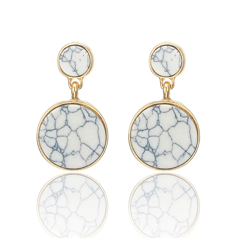 

Simple Style Geometric Dangle Earrings Acrylic Pendant Hanging Roundluxury Earrings for Women Jewelry Pendante Femme
