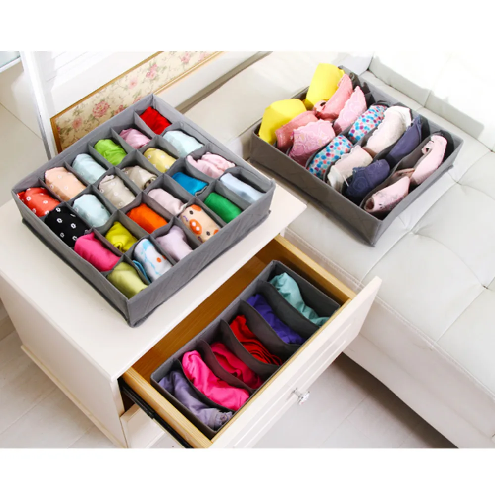 3pcs Underwear Bra Home Organizer Storage Boxes Bins 2 Colors Drawer