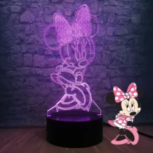 3D светодиодный светильник для спальни с изображением Минни Микки, настольный ночник, 7 цветов, лампа для украшения детской спальни, подарок для детей, Прямая поставка