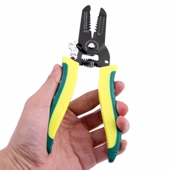 

Portable Wire Stripper Pliers Crimper Cable Stripping Crimping Cutter Hand Tool with Manganese Steel for Electrical