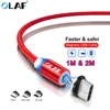 Магнитный зарядный кабель OLAF 1 м/2 м светодиодный кабель Micro USB Type-C Быстрая зарядка магнитное зарядное устройство USB для Apple iPhone Samsung Xiaomi ► Фото 1/6