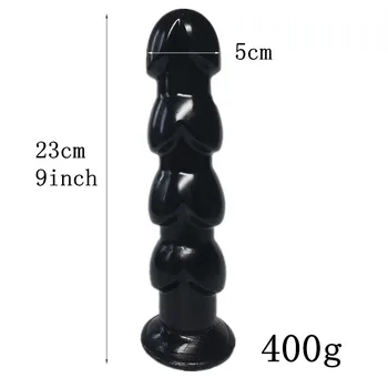 9 Inches Flexible Anal Beads with Sucker Sex Products Anal Sex Toys for Adult Good Quality Silicone Large Butt Plugs (23cm) 2