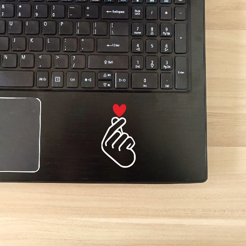 finger heart laptop stickers